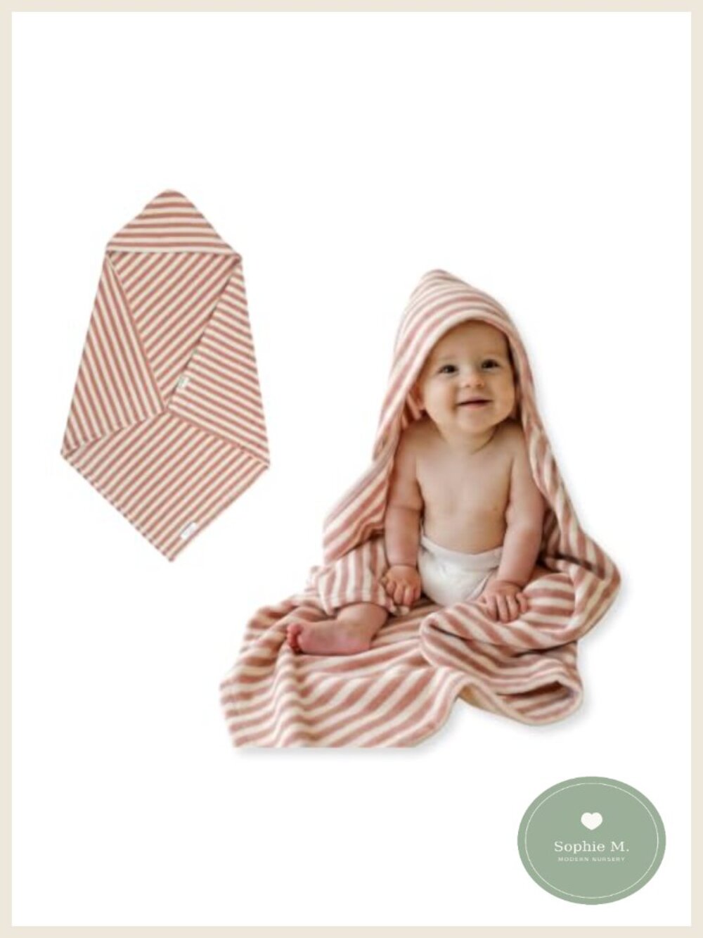 snuggle me Hooded Towel, Organic Towel Cotton, Machine Washable - Gumdrop